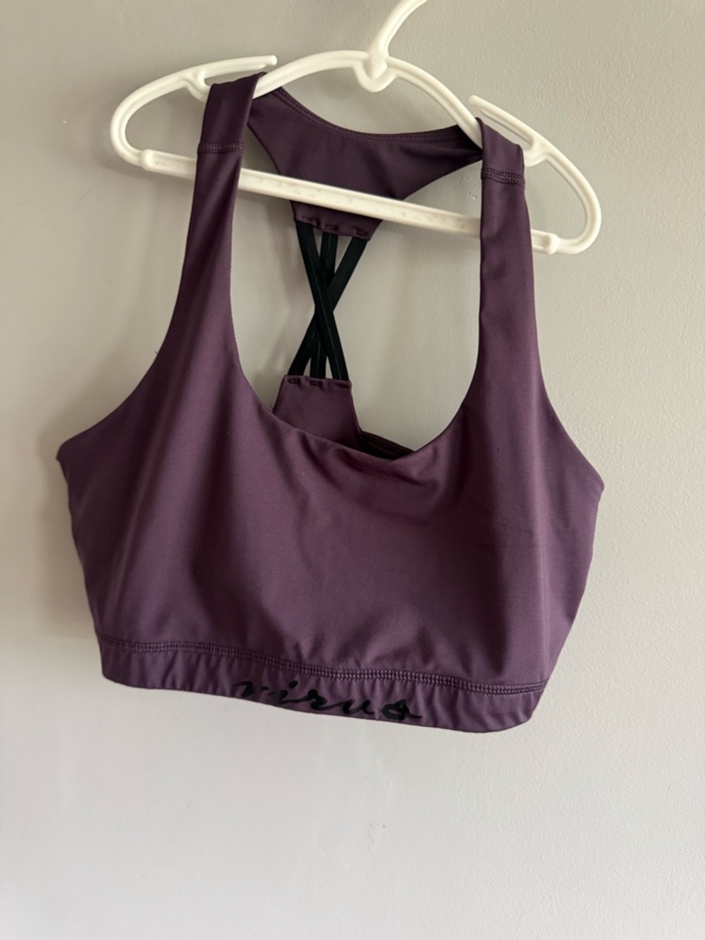 Virus Sport Bra Large Purple Strappy Back Athletic Workout Gym Training Top